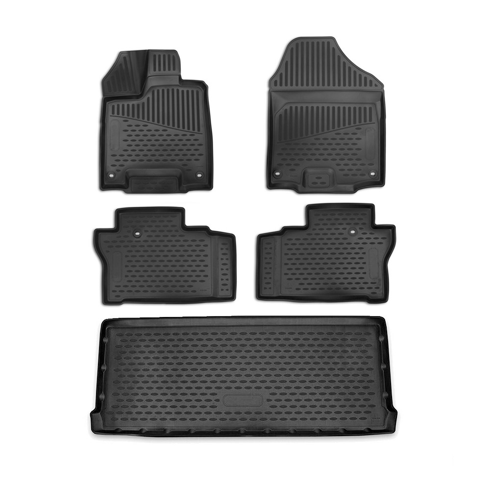 Honda Pilot Floor-Trunk Mats - Omac - 3D - Black - '16-'22